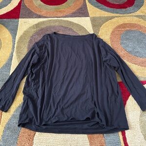 Lululemon Loungeful Drape Long Sleeve Top Black Loose Fitting Size 8 See Pics